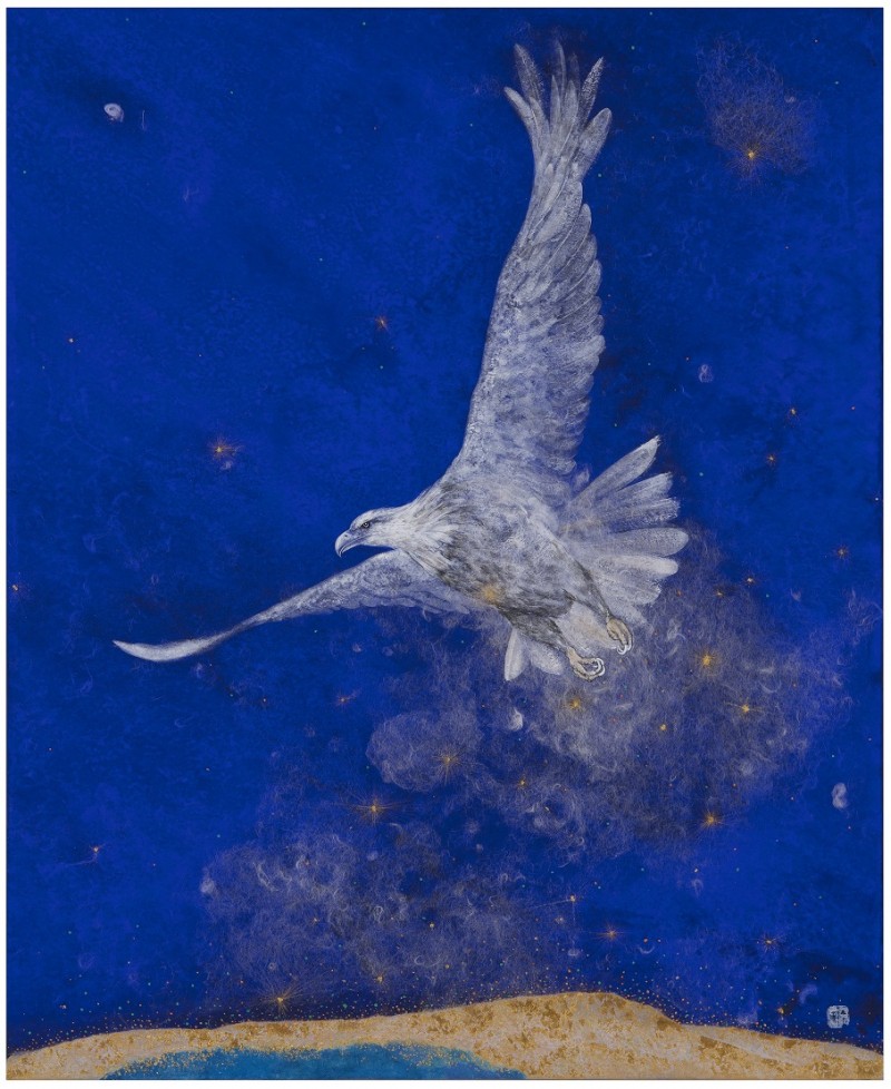 The blessing 75.5 x 62cm hanji on canvas 2019