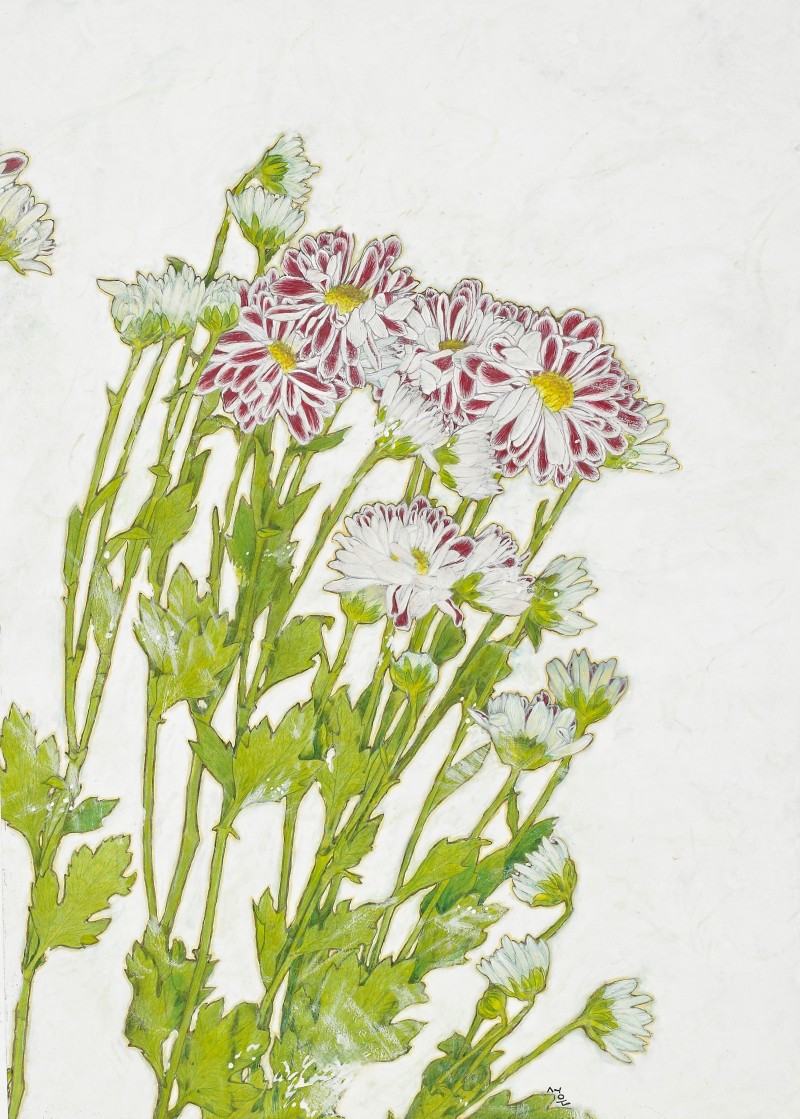 어느새. 종이에 채색. 53x37. 2017